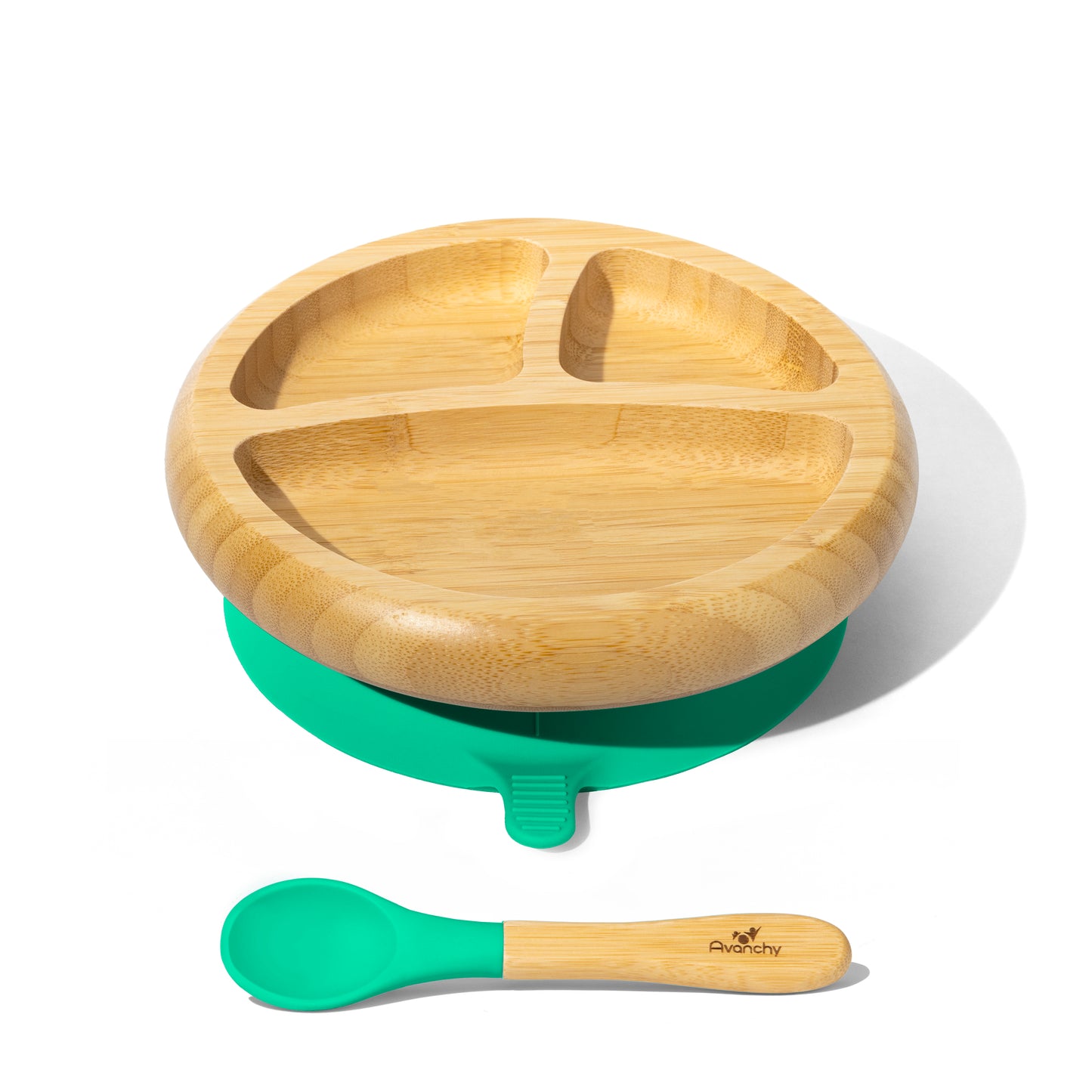 Bamboo Baby Plate with Suction + Spoon