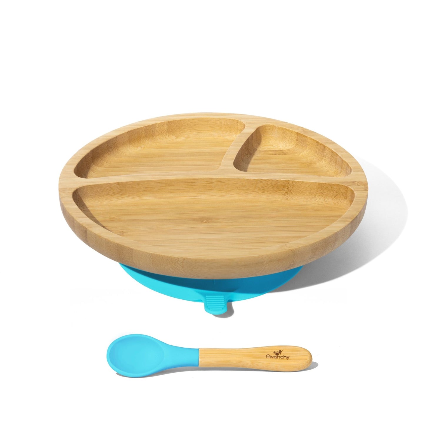 Bamboo Toddler Plate with Suction + Spoon