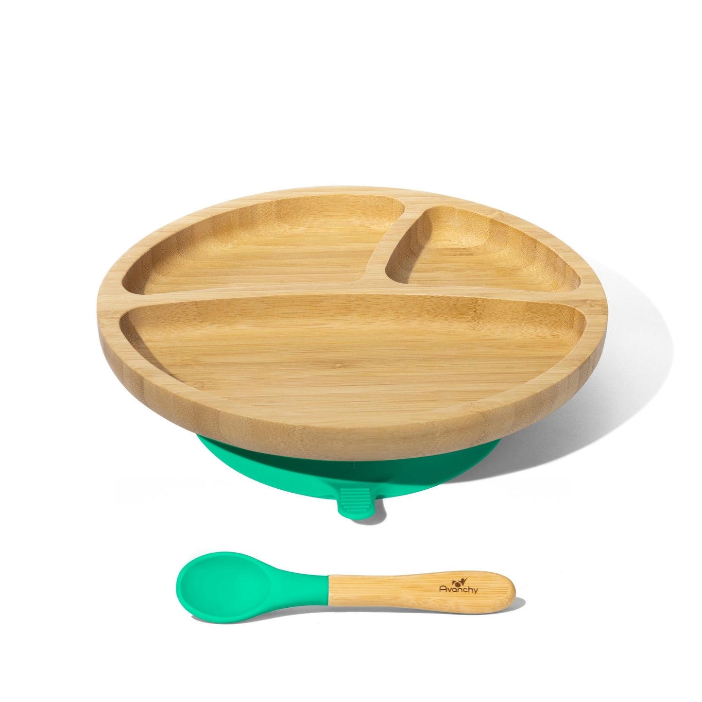 Bamboo Toddler Plate with Suction + Spoon