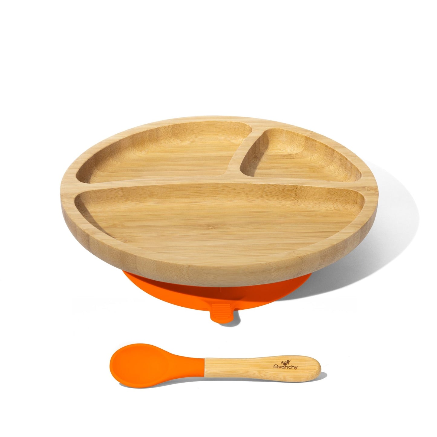 Bamboo Toddler Plate with Suction + Spoon