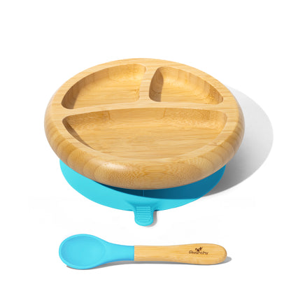 Bamboo Baby Plate with Suction + Spoon