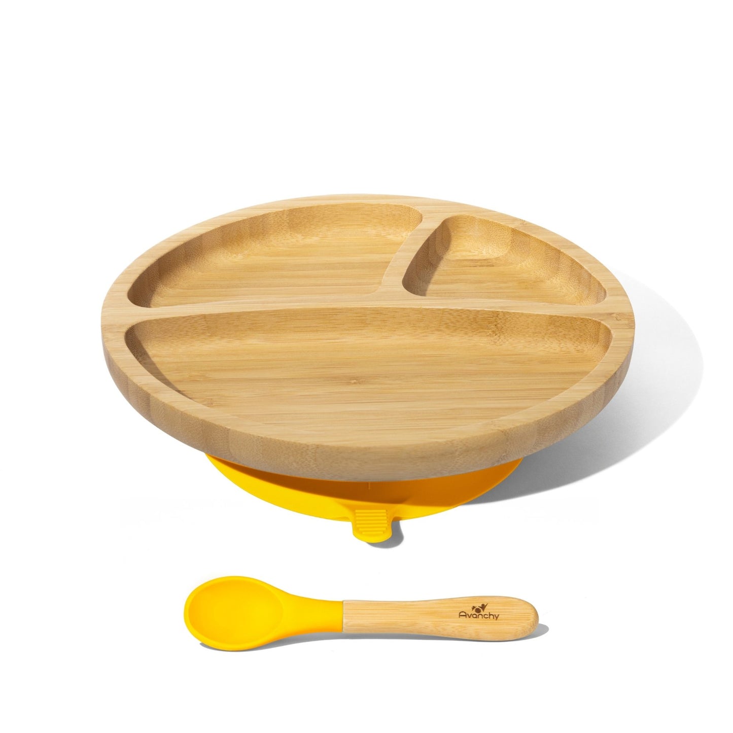 Bamboo Toddler Plate with Suction + Spoon