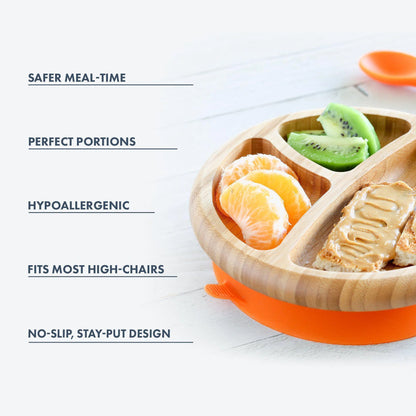 Bamboo Baby Plate with Suction + Spoon