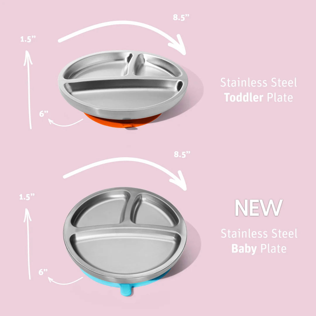 Baby Stainless Steel Round Divided Plate | Big