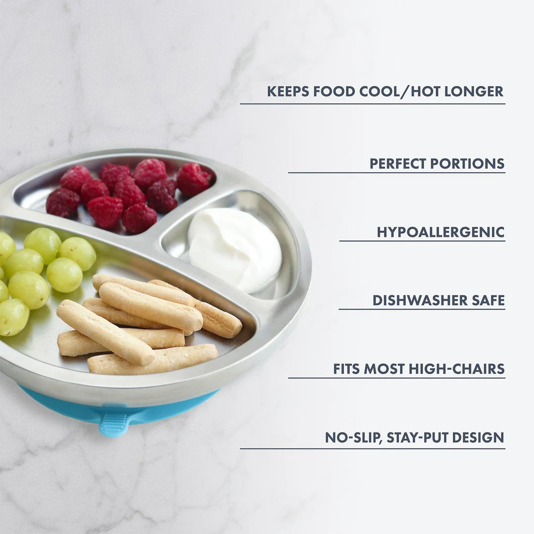 Baby Stainless Steel Round Divided Plate | Big